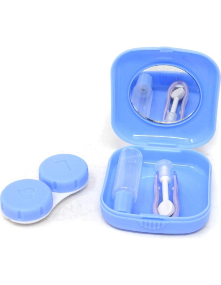 Estuche de Lentes de Contacto Portátil Honbay 2 Piezas Azul/Rosa Estuche de Lentes de Contacto Portátil Honbay 2 Piezas Azul/Rosa