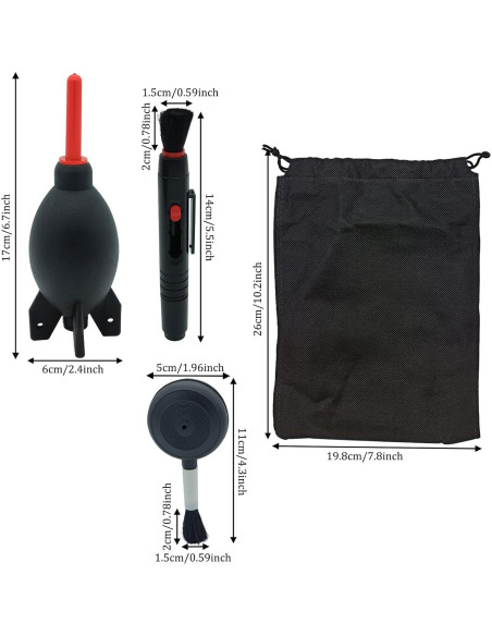 Kit de Limpieza de Lentes LJZP - 5 Piezas con Soplador y Bolsa Kit de Limpieza de Lentes LJZP - 5 Piezas con Soplador y Bolsa