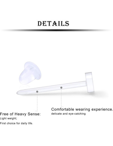 Pendientes Hipoalergénicos Kridzisw 20G Transparentes 30 Pcs