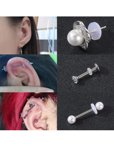 BodyAce 100 Tapones de Silicona Transparentes para Pendientes