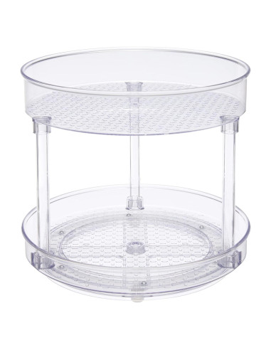 Organizador giratorio Amazon Basics 22,86 cm 2 niveles transparente