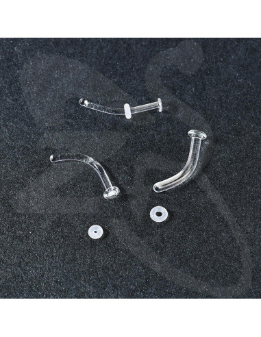 Retenedor de Perforación de Nariz ZS 3 Piezas Vidrio 14G 16G 18G