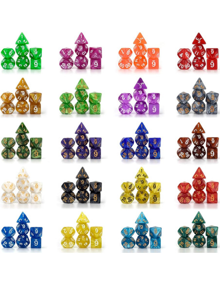 Juego de Dados Poliedricos DND Awpeye 25 Piezas con Bolsa Juego de Dados Poliedricos DND Awpeye 25 Piezas con Bolsa