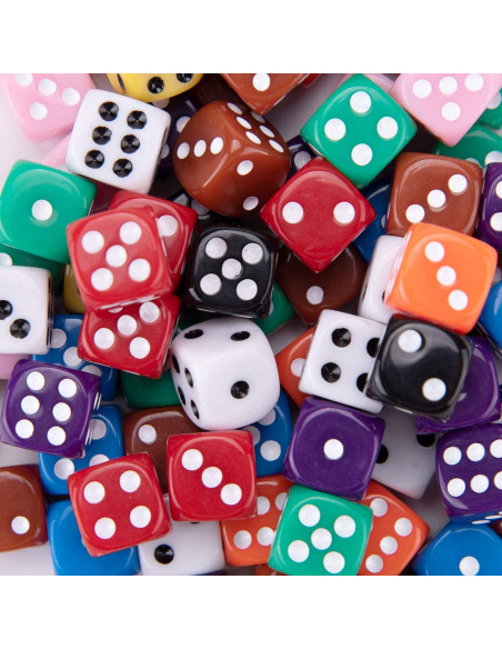AUSTOR Set de 100 Dados de 12mm en 10 Colores para Juegos AUSTOR Set de 100 Dados de 12mm en 10 Colores para Juegos