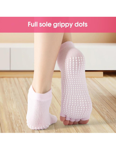 Calcetines de Yoga Antideslizantes Jeuhut 12 Pares Mujeres