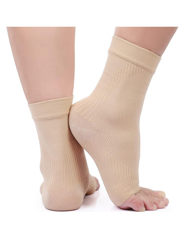 Manguito de Compresión para Tobillo KEKING - 20-30mmHg Beige