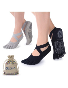 Calcetines de Yoga Antideslizantes Ozaiic para Mujeres - 2 Pares
