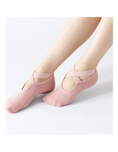 Calcetines Antideslizantes para Yoga y Pilates Mujeres Rosa