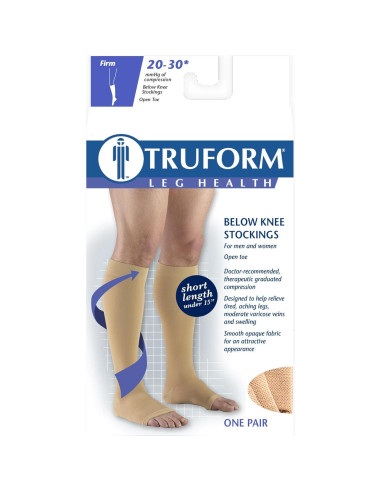 Medias de Compresión Truform 0865 Beige Punta Abierta 20-30 mmHg