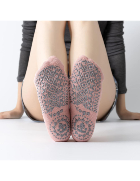 Calcetines Antideslizantes para Yoga y Pilates Mujeres Rosa Calcetines Antideslizantes para Yoga y Pilates Mujeres Rosa