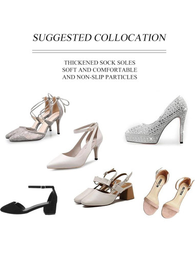 Calcetines cortos antideslizantes SooGree - 3 pares beige