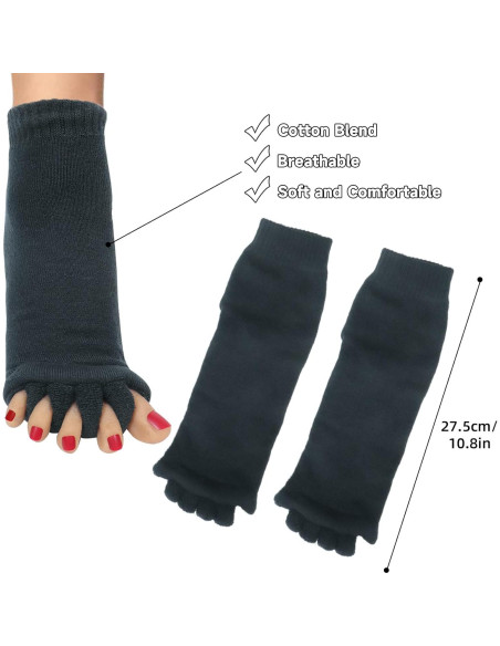 Calcetines Separadores de Dedos Klmnop para Mujeres - 2 Pares Calcetines Separadores de Dedos Klmnop para Mujeres - 2 Pares