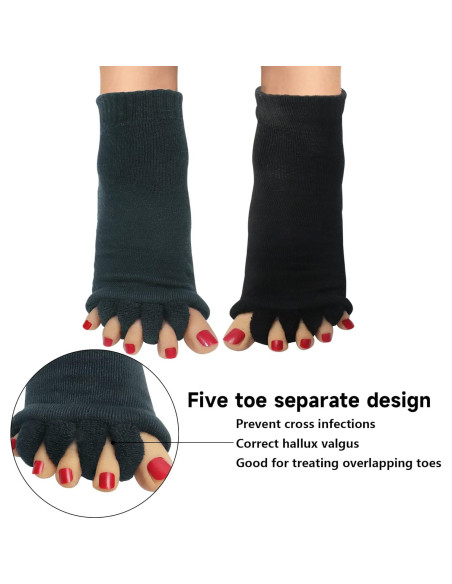 Calcetines Separadores de Dedos Klmnop para Mujeres - 2 Pares Calcetines Separadores de Dedos Klmnop para Mujeres - 2 Pares