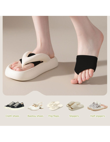 3 Pares Calcetines Peep Toe SooGree para Mujeres - Negros