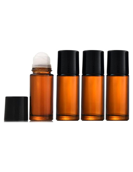 Botellas de vidrio ámbar Wresty 50ml - Set de 4, a prueba de fugas Botellas de vidrio ámbar Wresty 50ml - Set de 4, a prueba de fugas