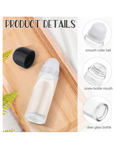 6 Botellas de Vidrio Roll On Lokusel 70ml para Aceites y Perfumes