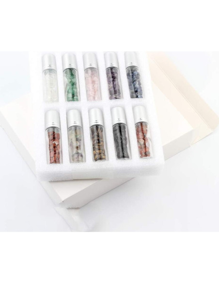 Botellas de Vidrio Transparente 10ml con Rodillos de Gema - 10 Pack Botellas de Vidrio Transparente 10ml con Rodillos de Gema - 10 Pack