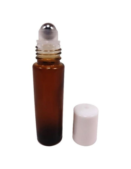 Botella de vidrio ámbar 10 ml con rodillo de metal - Perfume Studio Botella de vidrio ámbar 10 ml con rodillo de metal - Perfume Studio