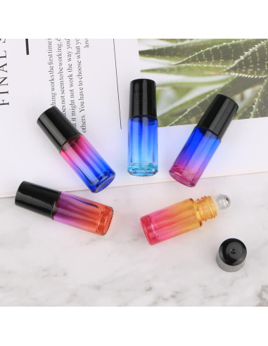 Botellas de vidrio Wresty 5ml con rodillo degradado - 6 unidades