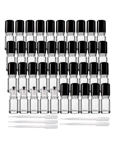 Jucoan 40 Botellas de Vidrio 5ml con Rodillo Acero Inoxidable