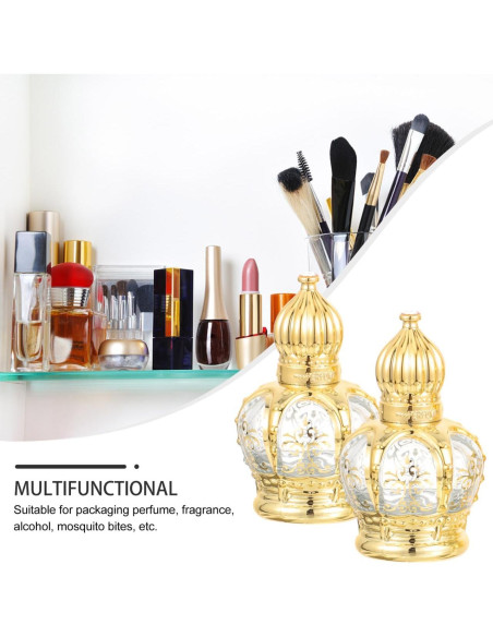 Botellas de Perfume Vintage Housoutil 10ml Vidrio Dorado Botellas de Perfume Vintage Housoutil 10ml Vidrio Dorado