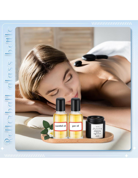 Sumind 12 Botellas de Vidrio Roller 30ml para Aceites Esenciales Sumind 12 Botellas de Vidrio Roller 30ml para Aceites Esenciales