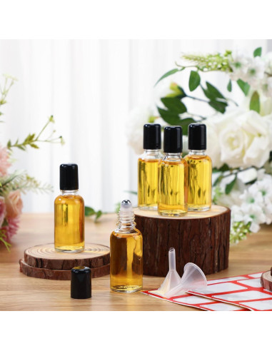 Sumind 12 Botellas de Vidrio Roller 30ml para Aceites Esenciales