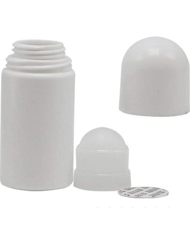 4 Botellas Reutilizables Roll On 50ml WsjiaboFux Blancas