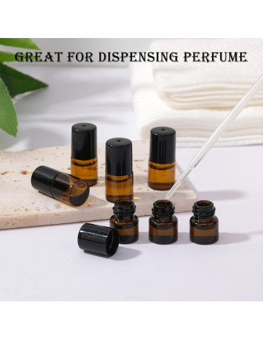 30 Botellas de Rodillo Ámbar 2ml RAMFIYN para Aceites Esenciales