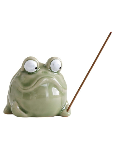 Soporte de Incienso de Rana Cerámica KoovDem Verde 7.62cm Soporte de Incienso de Rana Cerámica KoovDem Verde 7.62cm