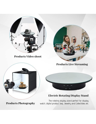 Soporte Rotativo QINMAY 360 con Control Remoto y USB