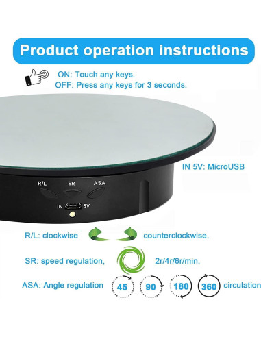 Soporte Rotativo QINMAY 360 con Control Remoto y USB