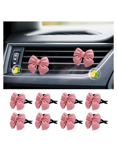 Juego de 8 Ambientadores de Coche Zmoso con Lazo Rosa