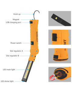 Linterna LED Lmaytech 2 Pack Recargable 5 Modos Amarillo 2
