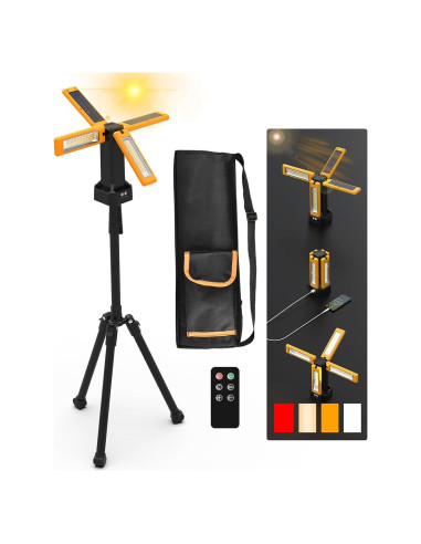 Luz de Trabajo Solar AODOO 13200mAh IP64 Plegable Naranja