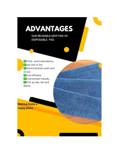 Mopa de Microfibra Reutilizable Exceltrinity 27x13 cm - Paquete de 2 2