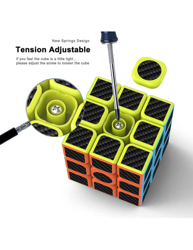 Cubo Mágico CFMOUR 3x3 Fibra de Carbono Ajustable
