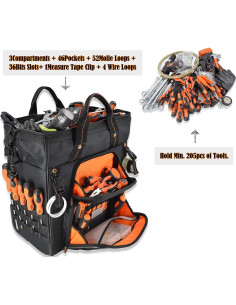 Bolsa de Herramientas Rodante WELKINLAND 46 Bolsillos 26" 2