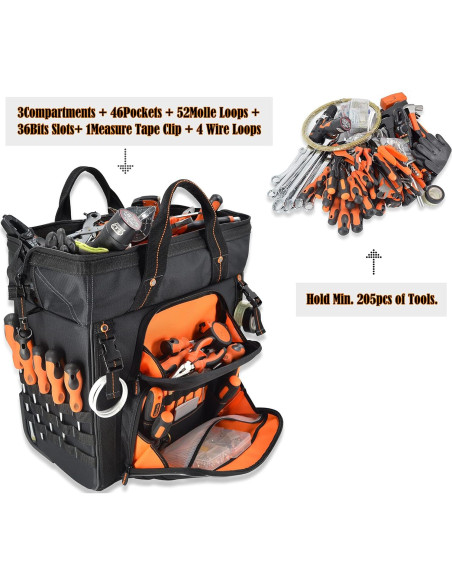 Bolsa de Herramientas Rodante WELKINLAND 46 Bolsillos 26" Bolsa de Herramientas Rodante WELKINLAND 46 Bolsillos 26"
