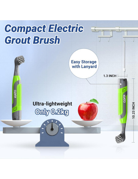 Cepillo de limpieza eléctrico Kiato RMSS03GN con 11 accesorios Cepillo de limpieza eléctrico Kiato RMSS03GN con 11 accesorios