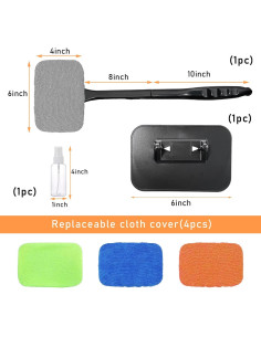 Kit de Limpieza de Parabrisas Ohleats con Mango Largo y 4 Paños 2
