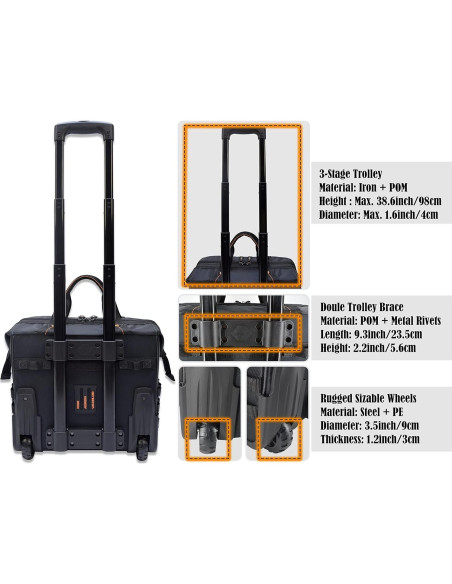 Bolsa de Herramientas Rodante WELKINLAND 46 Bolsillos 26" Bolsa de Herramientas Rodante WELKINLAND 46 Bolsillos 26"
