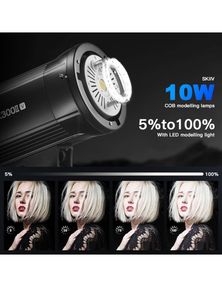 Flash de Estudio Godox SK300IIV 300Ws GN58 5700K Inalámbrico Flash de Estudio Godox SK300IIV 300Ws GN58 5700K Inalámbrico