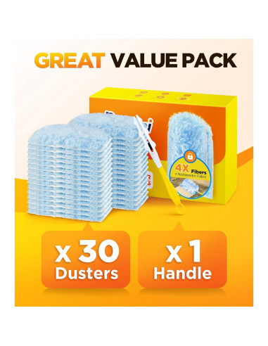 Recarga 30 Dusters Microfibra REKOPI + 1 Mango Ergonómico