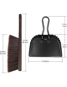 Juego de Recogedor y Cepillo Yangbaga - Metal y Madera 30x36.5 cm 2