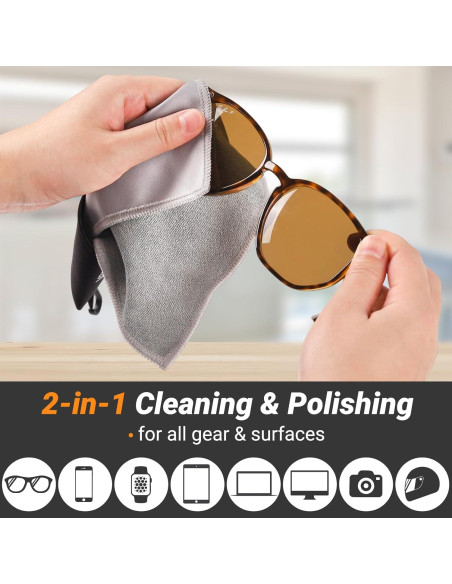 Kit de limpieza de gafas VRHGL con paños de microfibra 4 unidades Kit de limpieza de gafas VRHGL con paños de microfibra 4 unidades