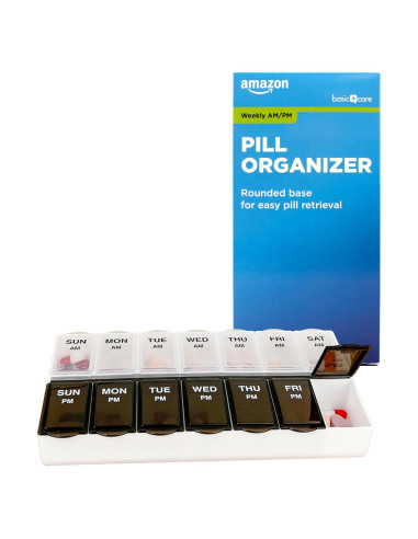 Organizador de Pastillas AM/PM Amazon Basic Care 7 Días