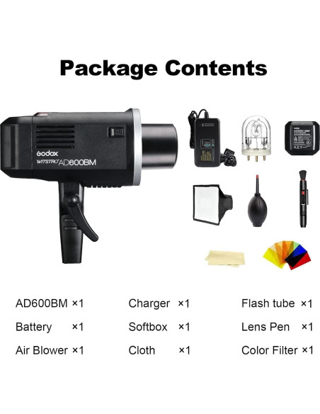 Flash Estroboscópico Godox AD600BM 600Ws Inalámbrico Flash Estroboscópico Godox AD600BM 600Ws Inalámbrico