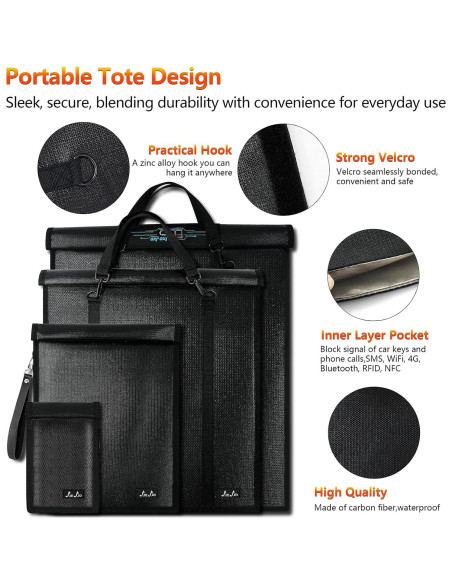 Bolsas Faraday JXE JXO 4 Piezas Protección EMP y Agua Bolsas Faraday JXE JXO 4 Piezas Protección EMP y Agua