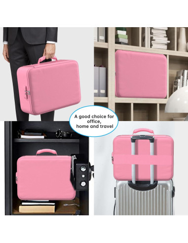 Bolsa Ignífuga ENGPOW 5200F Rosa con Cerradura y 8 Capas